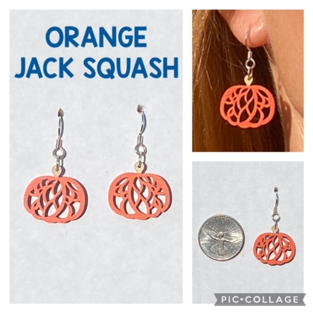 Orange Jack Squash Earrings