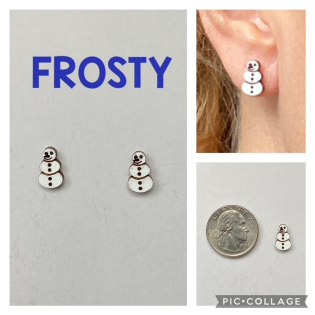 Frosty Snowman Stud Earrings