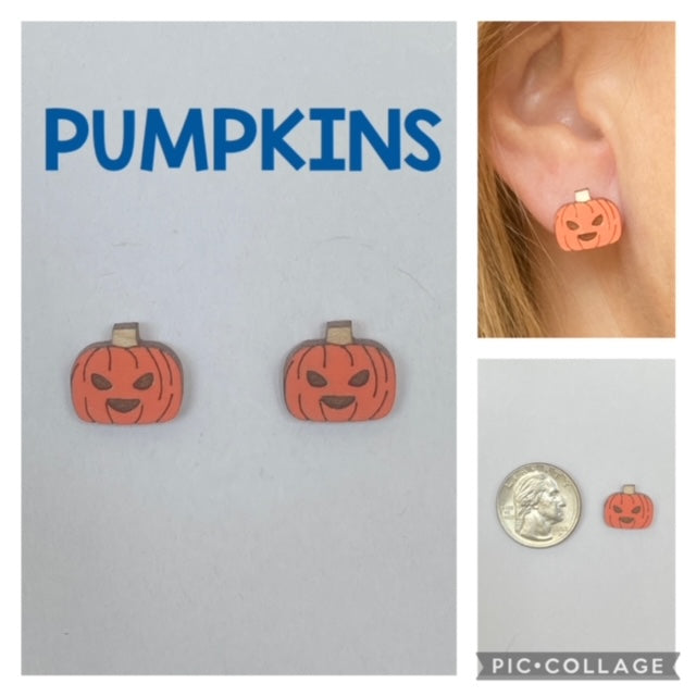Pumpkin Stud Earrings