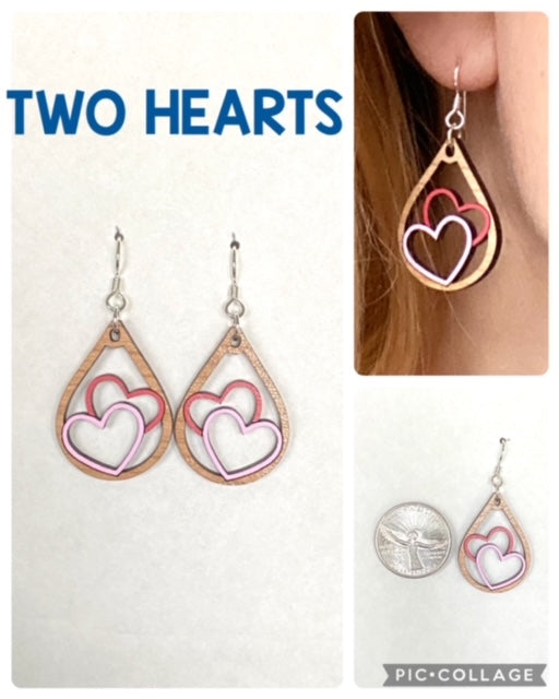 Two Hearts Earrings