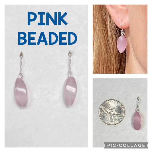 Pink Beaded Earrings