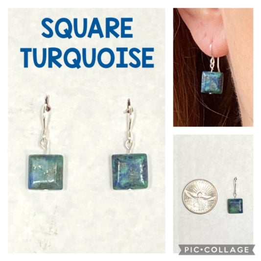 Square Turquoise Beaded