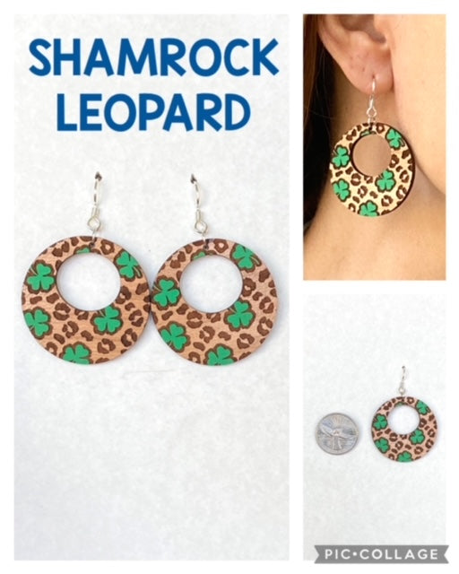 Shamrock Leopard Earrings